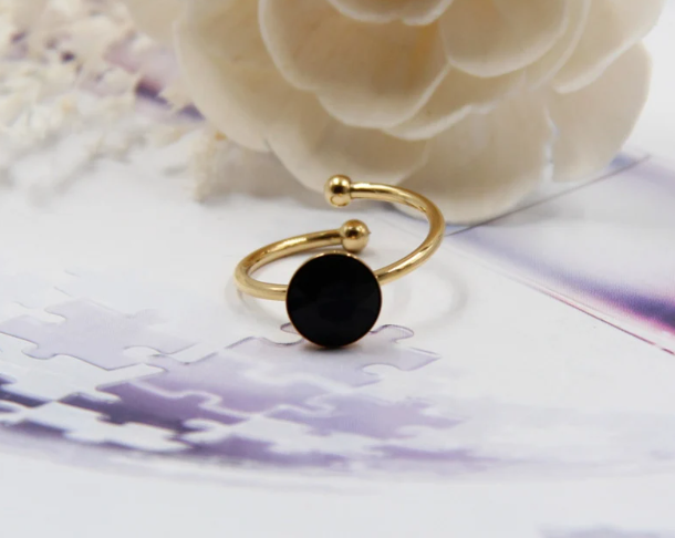 Bague pierre noir